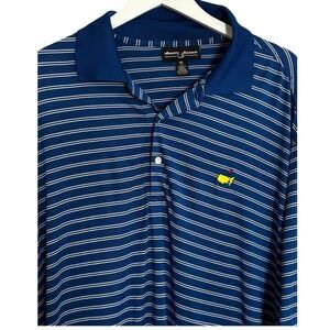 Augusta National‎ Golf Polo Shirt Mens XL Blue Striped Masters Tournament